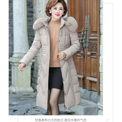 Women's Winter Puffer Coat Thicken Warm Jacket with Faux Fur Hood