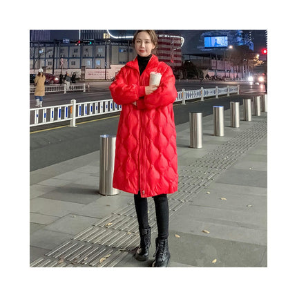 Women Long Puffer Coat Quilted Thicken Winter Windproof Jacket