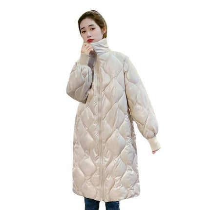 Women Long Puffer Coat Quilted Thicken Winter Windproof Jacket