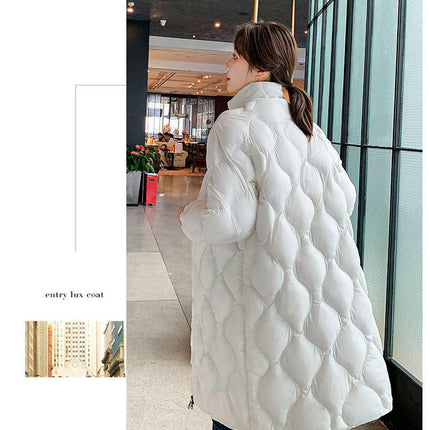 Women Long Puffer Coat Quilted Thicken Winter Windproof Jacket