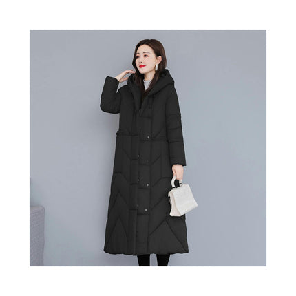 Women's Winter Thickened Hooded Down Jacket Long Warm Puffer Coat