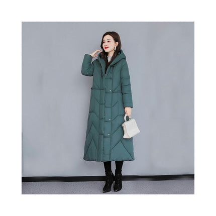 Women's Winter Thickened Hooded Down Jacket Long Warm Puffer Coat