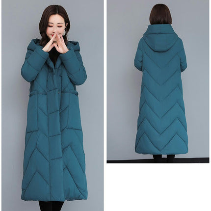 Women's Winter Thickened Hooded Down Jacket Long Warm Puffer Coat