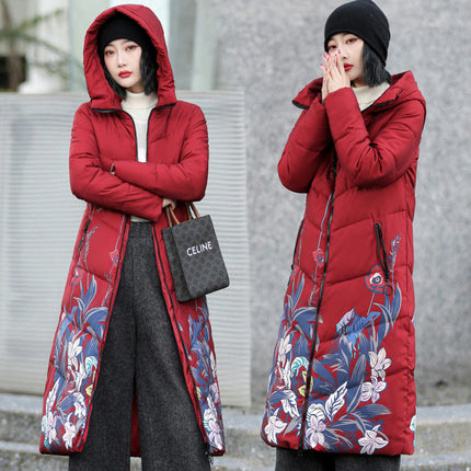 Women's Winter Thickened Puffer Coat Hooded Warm Long Winter Coats