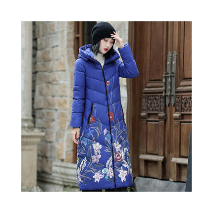 Women's Winter Thickened Puffer Coat Hooded Warm Long Winter Coats