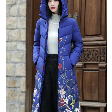 Women's Winter Thickened Puffer Coat Hooded Warm Long Winter Coats