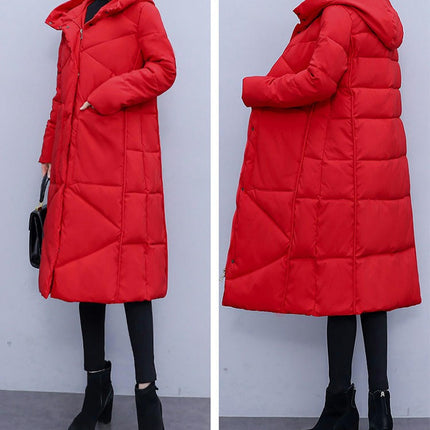 Women's Hooded Long Puffer Coat Winter Thickened Jacket Down Outwear