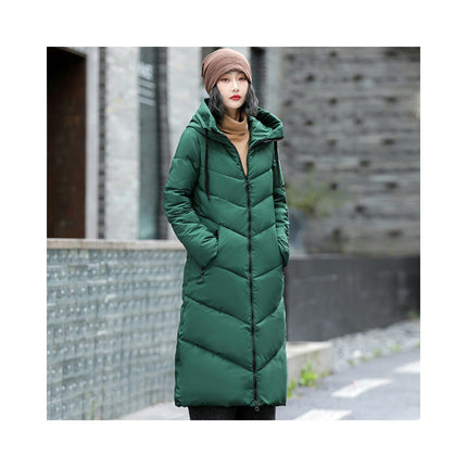 Women's Long Puffer Jacket Winter Thicken Down Coat Hooded Quilted Outwear