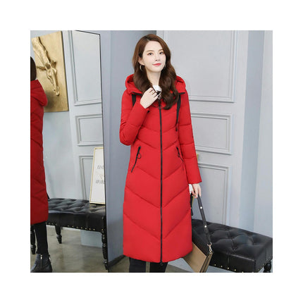 Women's Long Puffer Jacket Winter Thicken Down Coat Hooded Quilted Outwear