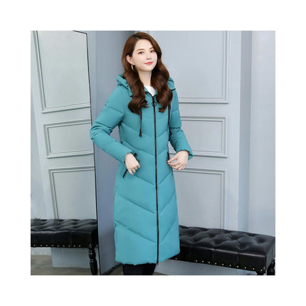 Women's Long Puffer Jacket Winter Thicken Down Coat Hooded Quilted Outwear