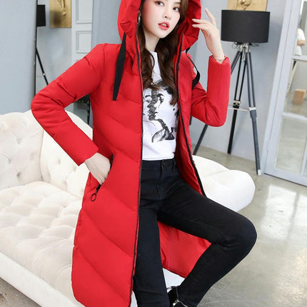 Women's Long Puffer Jacket Winter Thicken Down Coat Hooded Quilted Outwear