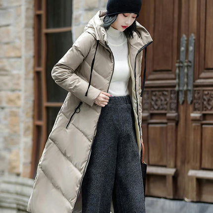 Women's Long Puffer Jacket Winter Thicken Down Coat Hooded Quilted Outwear