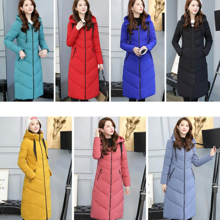 Women's Long Puffer Jacket Winter Thicken Down Coat Hooded Quilted Outwear