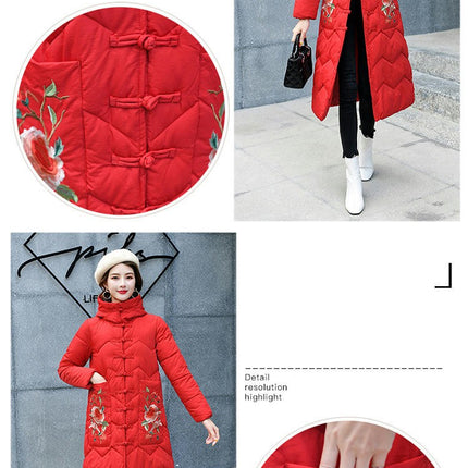 Women's Quilted Winter Long Down Coat Warm Puffer Jacket Outerwear