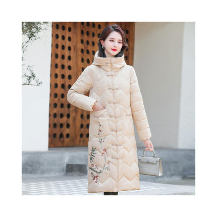 Women Hooded Long Puffer Jacket Coat Winter Thickened Down Outerwear