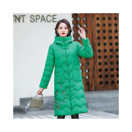 Women Hooded Long Puffer Jacket Coat Winter Thickened Down Outerwear