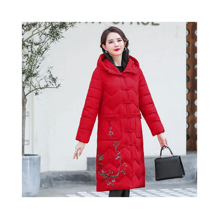 Women Hooded Long Puffer Jacket Coat Winter Thickened Down Outerwear