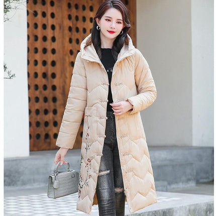 Women Hooded Long Puffer Jacket Coat Winter Thickened Down Outerwear