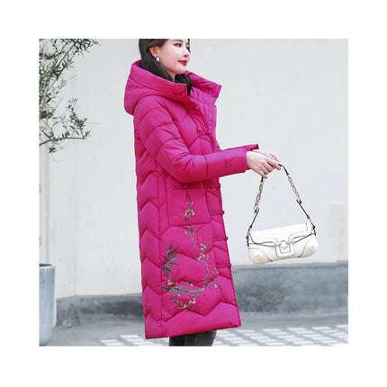 Women Hooded Long Puffer Jacket Coat Winter Thickened Down Outerwear