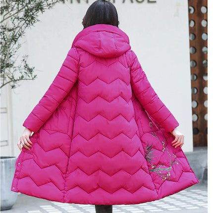 Women Hooded Long Puffer Jacket Coat Winter Thickened Down Outerwear