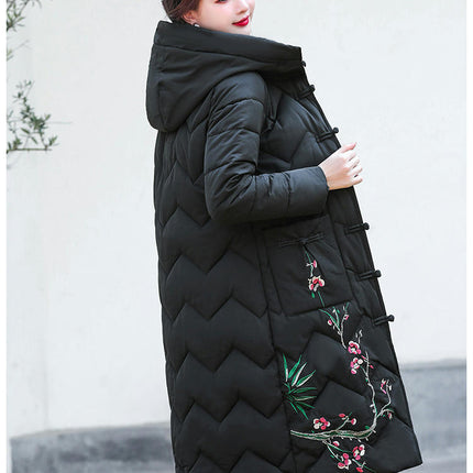 Women Hooded Long Puffer Jacket Coat Winter Thickened Down Outerwear