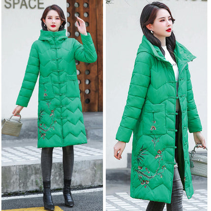 Women Hooded Long Puffer Jacket Coat Winter Thickened Down Outerwear