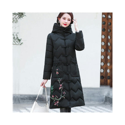 Women Hooded Long Puffer Jacket Coat Winter Thickened Down Outerwear