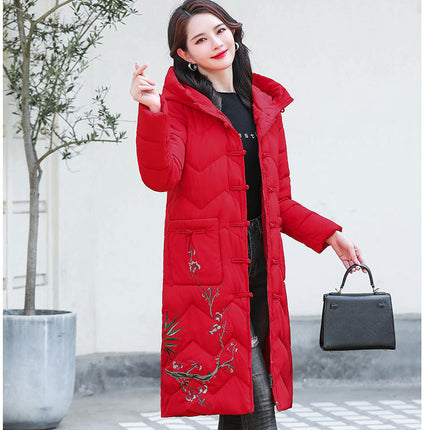 Women Hooded Long Puffer Jacket Coat Winter Thickened Down Outerwear