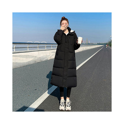 Women's Thickened Long Down Coat Winter Hooded Puffer Jacket Outwear