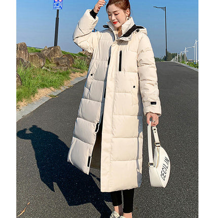 Women's Thickened Long Down Coat Winter Hooded Puffer Jacket Outwear