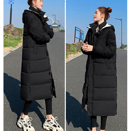 Women's Thickened Long Down Coat Winter Hooded Puffer Jacket Outwear