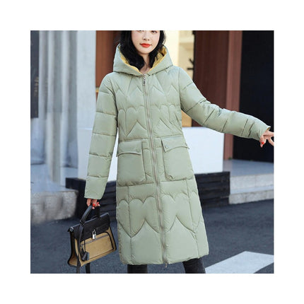 Long Puffer Jacket for Women Trendy Warm Down Coat with Hood