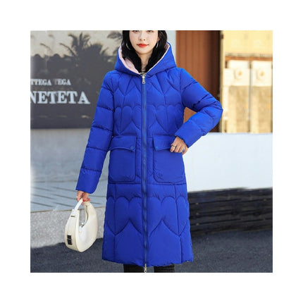 Long Puffer Jacket for Women Trendy Warm Down Coat with Hood