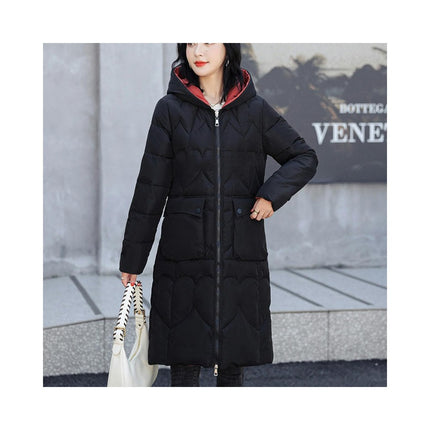 Long Puffer Jacket for Women Trendy Warm Down Coat with Hood