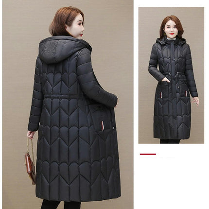 Women's Hooded Long Puffer Jacket Outwear Padded Down Winter Coat