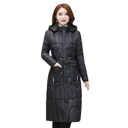 Women's Hooded Long Puffer Jacket Outwear Padded Down Winter Coat