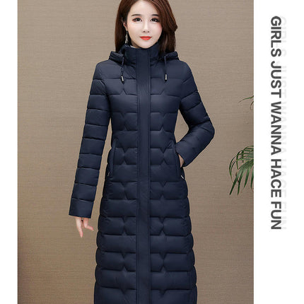 Women's Hooded Winter Thickened Jacket Outwear Warm Long Puffer Coat