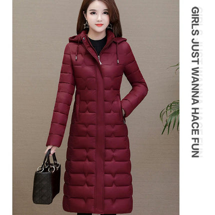 Women's Hooded Winter Thickened Jacket Outwear Warm Long Puffer Coat