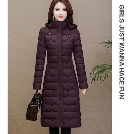 Women's Hooded Winter Thickened Jacket Outwear Warm Long Puffer Coat