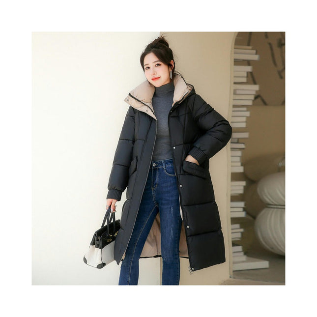 Women's Warm Puffer Coat Hooded Thickened Long Winter Jacket Outwear