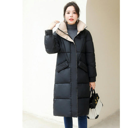 Women's Warm Puffer Coat Hooded Thickened Long Winter Jacket Outwear