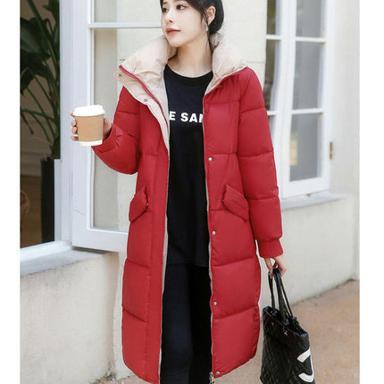 Women's Warm Puffer Coat Hooded Thickened Long Winter Jacket Outwear