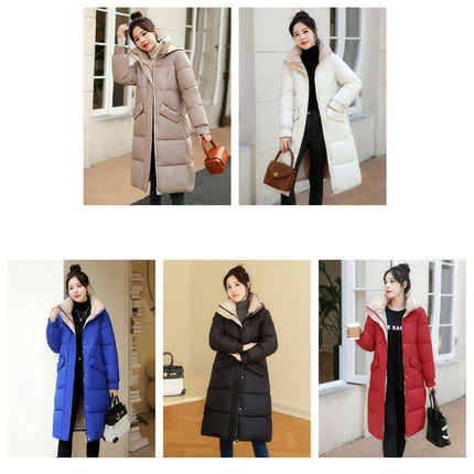 Women's Warm Puffer Coat Hooded Thickened Long Winter Jacket Outwear