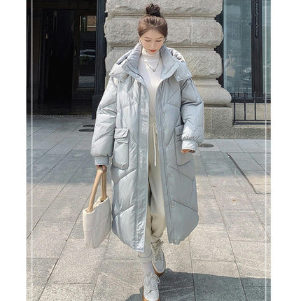 Women's Hooded Puffer Coat Winter Thickened Down Jacket Long Outwear