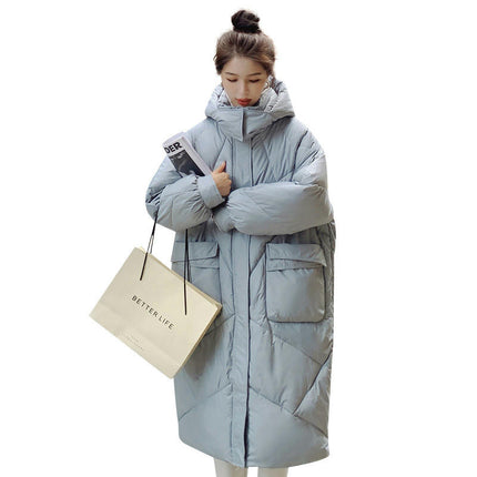 Women's Hooded Puffer Coat Winter Thickened Down Jacket Long Outwear