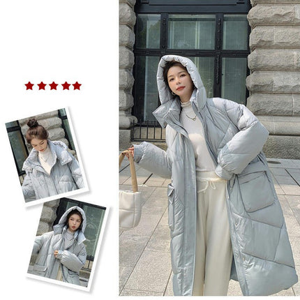 Women's Hooded Puffer Coat Winter Thickened Down Jacket Long Outwear