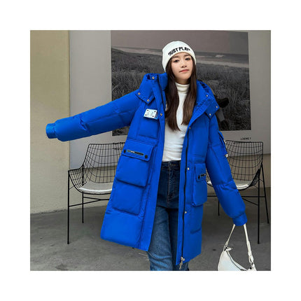 Women's Long Puffer Jacket Winter Thicken Down Coat Hooded Outwear