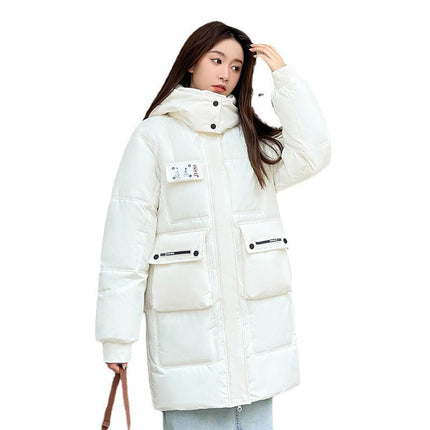 Women's Long Puffer Jacket Winter Thicken Down Coat Hooded Outwear