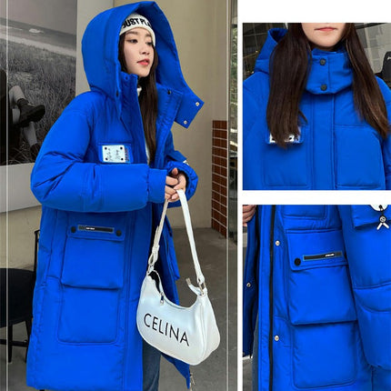 Women's Long Puffer Jacket Winter Thicken Down Coat Hooded Outwear