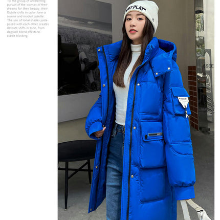 Women's Long Puffer Jacket Winter Thicken Down Coat Hooded Outwear